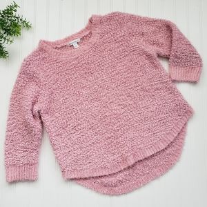 John Paul Richard Sweater Boucle Eyelash Cozy Sweater Pink size Large Boho